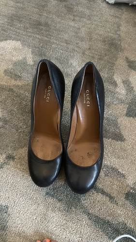 Gucci Nappa Charlotte Pump Tacchi a spillo in pelle nera EU 37 5 US 7 5