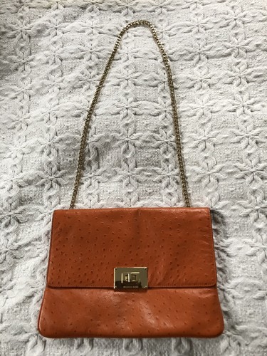 Michael Kors Borsa in pelle esotica arancione struzzo in rilievo arancione hardware dorato