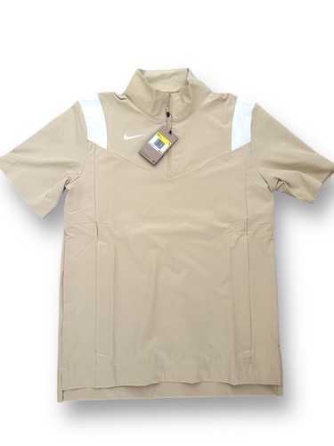 Nike Coach 1 4 Zip Pullover Short Sleeve Beige DJ5113 783 size S