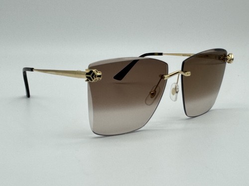 CARTIER GLASSES PANTHERE DE CARTIER RIMLESS G RARE SUNGLASSES CT0397S MINT 100% GENUINE ~1425