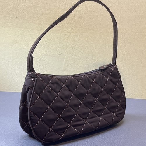Brown Quilted Microfiber Vera Bradley Shoulder Purse 12”x6.5”x4” Magnetic Front