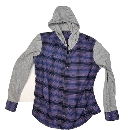 The North Face Womens Small Blue Lightweight Button Shirt Hoodie 61661 A040122