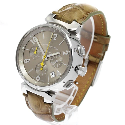 LOUIS VUITTON（LV） Orologio da polso LOUIS VUITTON Q1122 Tambour cronografo automatico data marrone chiaro