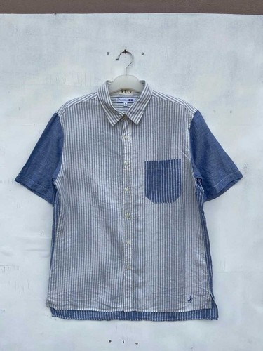 Camicia Uniqlo x JW Anderson a righe in lino cotone taglia uomo   US XL
