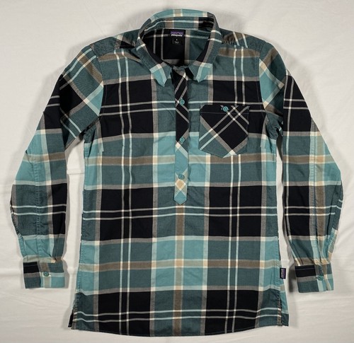 Patagonia Women’s Size S Top Featherstone Long Sleeve Half Button Plaid Tunic