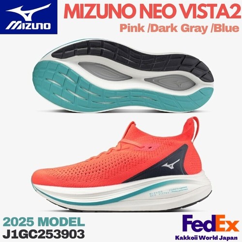 MIZUNO Running Shoes MIZUNO NEO VISTA 2 Pink Dark Gray Blue J1GC253903 UNISEX
