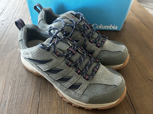 Columbia Crestwood Waterproof Hiking Shoes Women’s 10 Dark Gray Navy Stripe