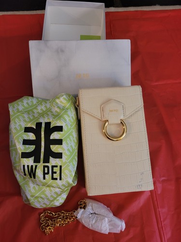 JW PEI lola chain phone case Ivory Croc Vegan Leather