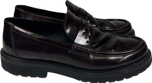 Bottega Veneta Men’s Brown Red Leather Penny Loafers   43 US 9
