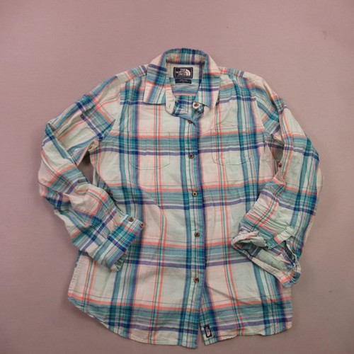 THE NORTH FACE North Face Shirt Womens Large Long Sleeve Pockets Button Front Plaid Lightweight