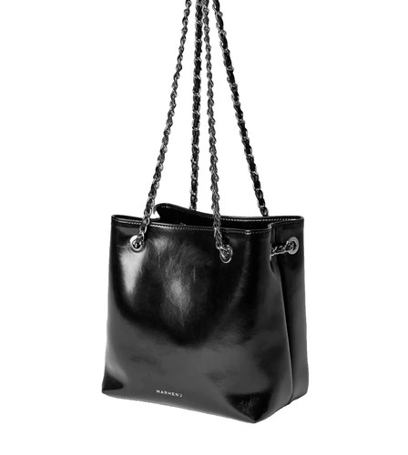 MARHEN J MARHEN.J Giselle Square Chain Shoulder Bag   Eco Friendly Microfiber   Black New