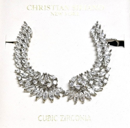 CHRISTIAN SIRIANO ORECCHINI ORECCHINI PENDENTI CRISTALLI ARGENTO SIRIANO CRISTIANI  ZIRCONI IMPREZIOSITI