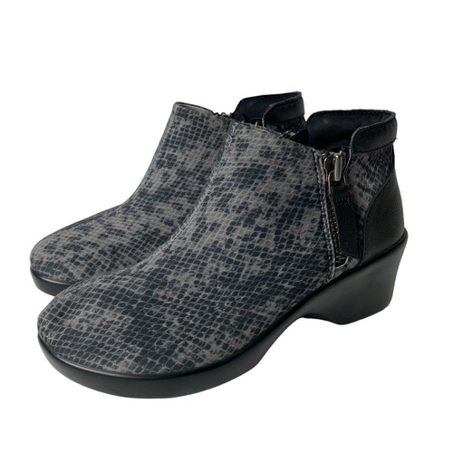Alegria Sloan Snake SLO 161 Ankle Booties Zip Closure Platform Heels Size 7 7.5