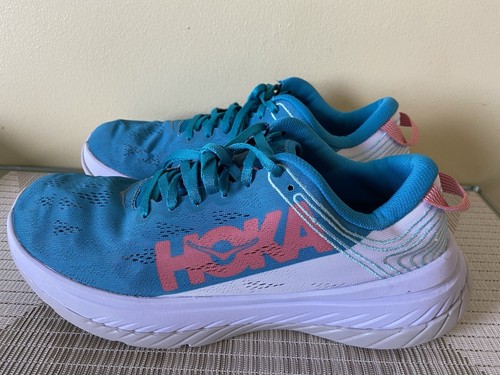 Hoka One One Carbon X Women's White Blue Running Shoe 1102887 CSWT Size 10