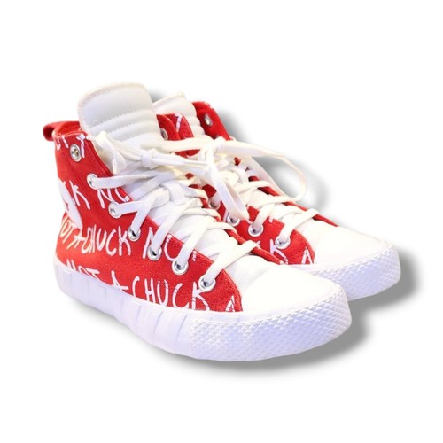 Converse Chuck Taylor All Star Hi Top Skate Shoes Kids Red White Size 4