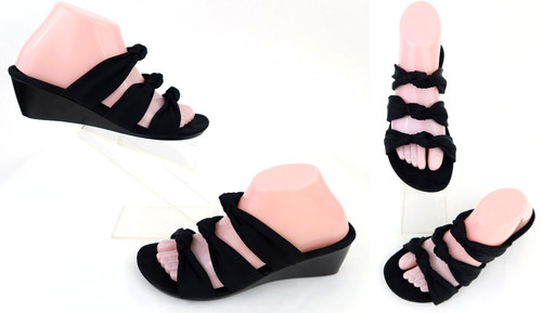 Vionic Rizzo Wedge Sandals Black Sz 8 MINT CONDITION!