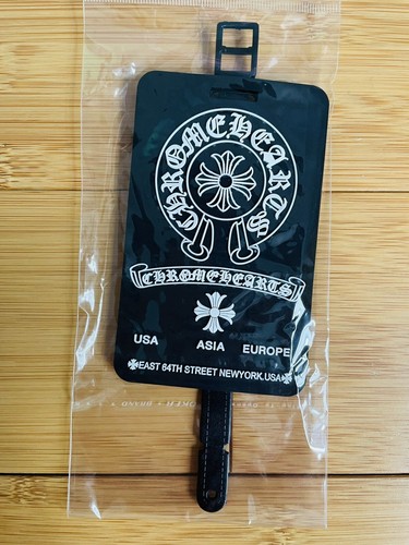 CHROME HEARTS Cuori cromati neri logo classico viaggio porta carte d'identità viaggio etichetta bagaglio