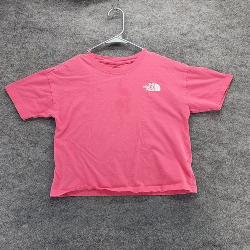 The North Face Shirt Girls Large 14 16 Short Sleeve Pink Happy Trails