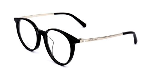 Swarovski SK5322 D Black 001 Round Plastic Eyeglasses Frame 50 17 140 Asian Fit
