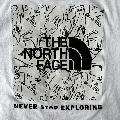 THE NORTH FACE North Face Circular Design Women Short Sleeve Shirt Ivory Fox Size M