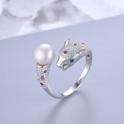 S925 Dragon Pearl Ring with Cubic Zirconia  Semi mount Ring Setting Base for Diy