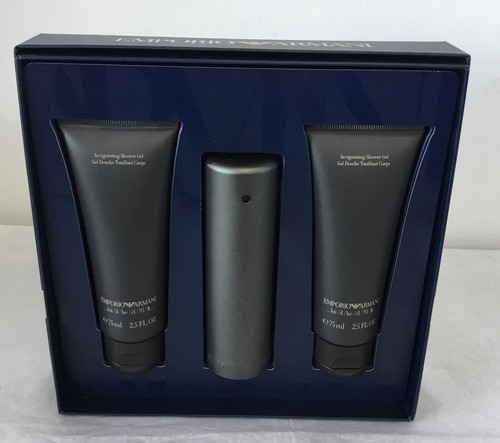 GIORGIO ARMANI EMPORIO ARMANI HE   Men’s 3 PCs. Gift Set: 1.7 Oz. EDT + 2x2.5 Oz. Shower Gel