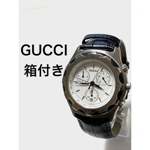 Orologio Gucci 50.500 Cronografo 41mm Quarzo Quadrante Bianco Uomo Antico Funzionante