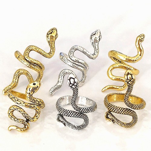 Bulk lots 30pcs gold silver snake rings Alloy charm men women partygift jewelry