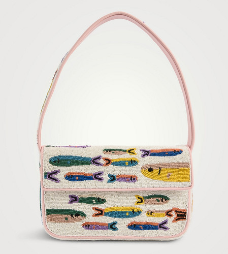 STAUD Tommy Baguette con Perline  Pop Sardine
