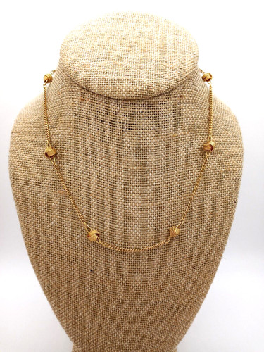 Vintage Avon Love Knot Gold Tone Chain 16" Choker Necklace
