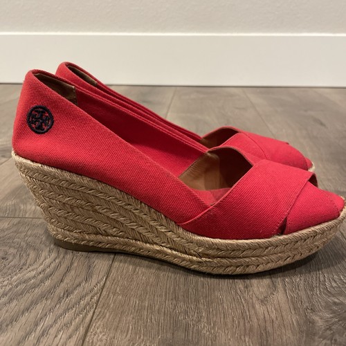 Tory Burch Sandali con zeppa espadrillas rossi Filippa 10 B