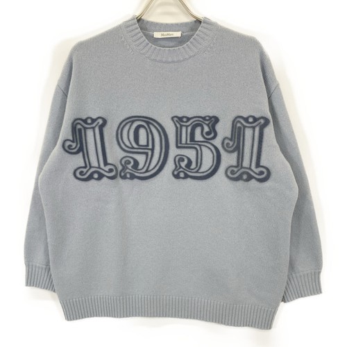 Max Mara 231366073 23AW Light Blue 1953 Wool cashmere knit sweater tops S Li...