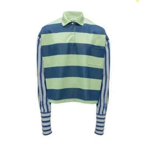 JW ANDERSON Long Shirt Sleeve Polo Tee In Pistachio Medium