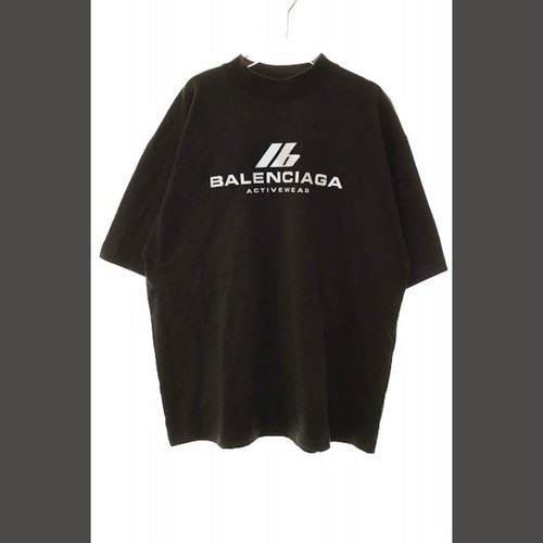 T shirt Balenciaga ACTIVE LOGO NERA TAGLIA M 764235 TQVT9 Activewear maglietta usata