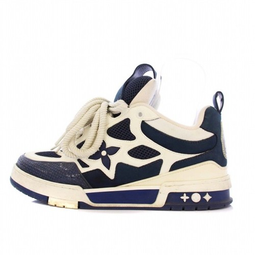 Louis Vuitton 23SS LV Skate Sneaker SNEAKERS 7.5 Navy Bianco KH D Usato5016b