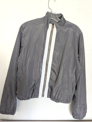 MIU MIU Giacca a vento Se Miu grigia zip elegante designer classico denaro lusso Y2K Lux