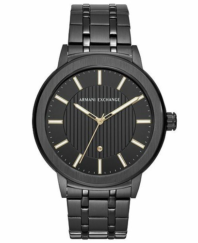 GIORGIO ARMANI Armani Exchange Men's Three Hand Black Stainless Watch Diamond Series AX1465