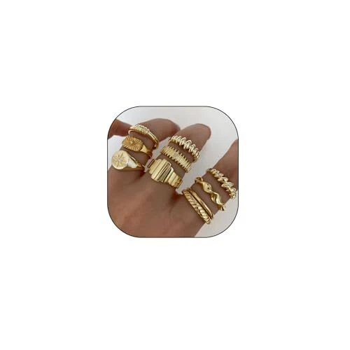 Chunky Silver Knuckle Ring Set for Women Boho Stackable Joint Finger Gold