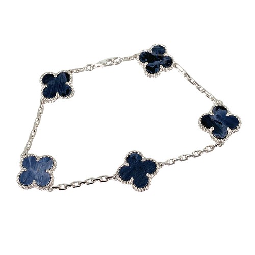 Van Cleef & Arpels Vintage Alhambra VCARP7S400 White g Pietersite Bracelet