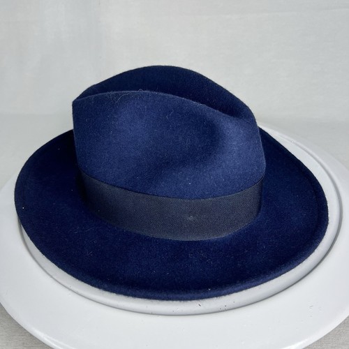 Quartus by Albertus Q Swanepoel Blue Wool Fedora Size Medium   Pre Owned