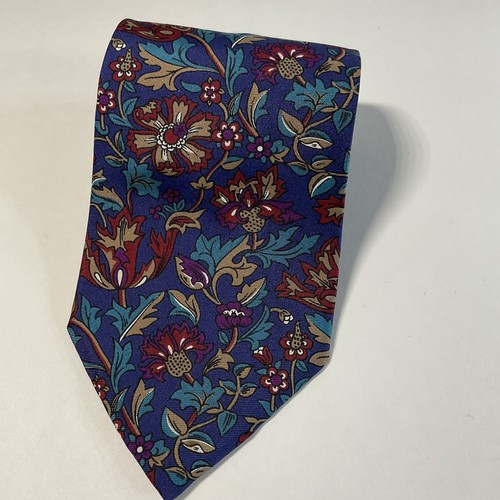 christian dior monsieur ties men 100% Silk Purple Floral Made In USA 58 Inches