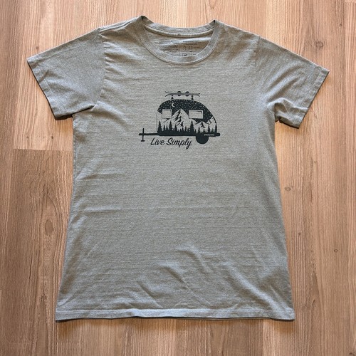 Women's Patagonia Drifter Grey Live Simply Trailer Responsibili Tee Shirt Sz S