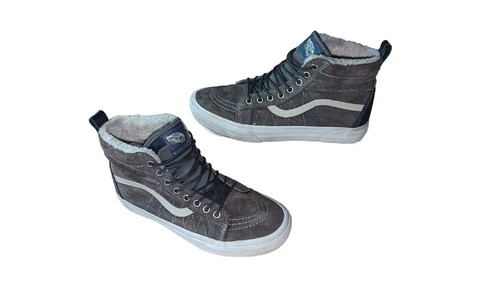 LI NING VANS SUEDE WINTERISED SK8 HI MTEPEWTER & ASPHALT SZ Men's 8 WO's 9.5
