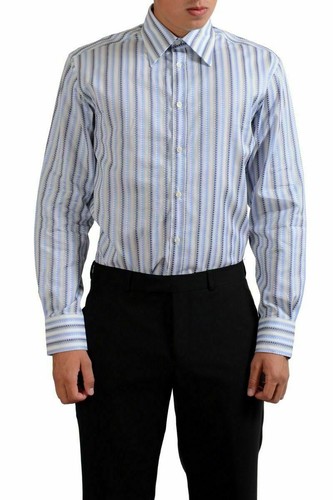 Camicia abito multicolore a righe Versace Collection ""City"" da uomo multicolore a righe