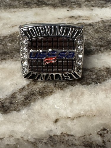 USSSA Baseball Tournament Finalist Ring Silver And CZ Ring Size 13