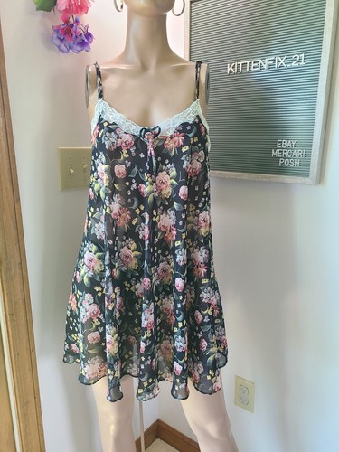 Vintage Christian Dior Floral Chiffon Slip Dress Size P (Sm) ?