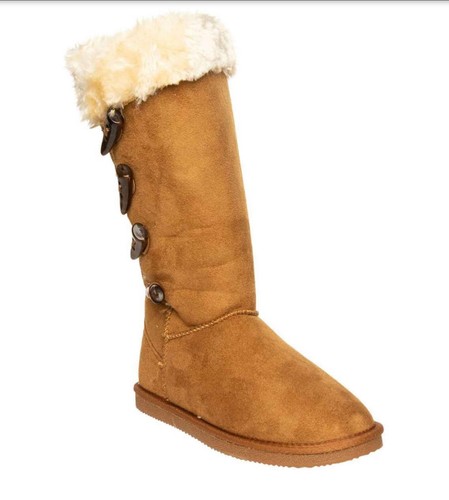 LI NING NEW Women's Lamo Apres 4 Toggle Faux Fur Lined Winter Boots   Chestnut   Size 8