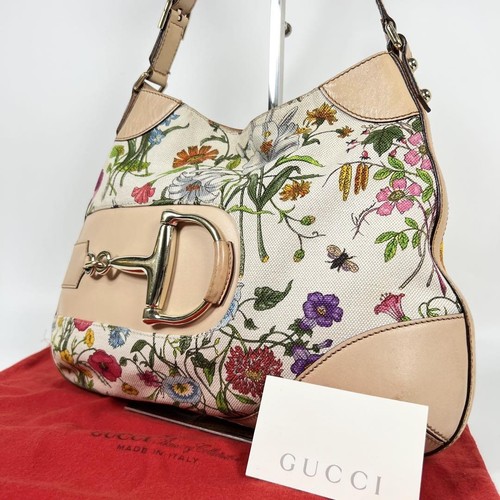 Rare Gucci One Shoulder Bag Horsebit Flower Vintage