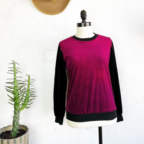 SAINT LAURENT (YSL) Maglione pullover YSL Yves Saint Laurent anni '70 vintage colore blocco velluto M 40