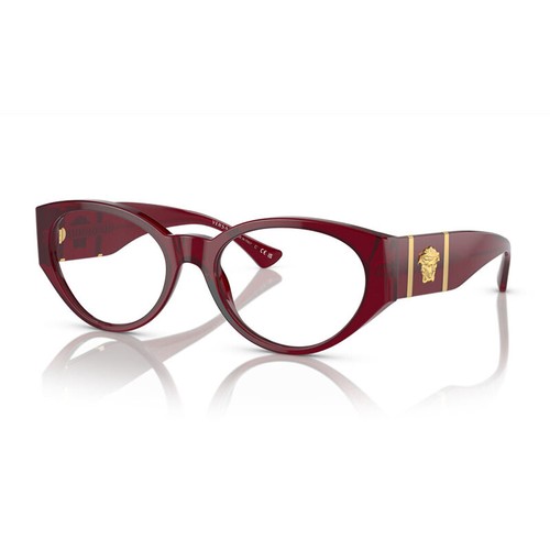 VERSACE VE3345 5430 Bordeaux Transparent 52mm Eyeglasses New Authentic